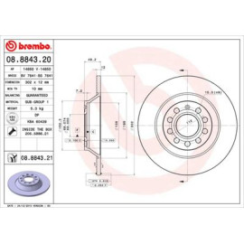 Диск тормозной BREMBO 08884320