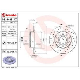 Диск гальмівний BREMBO 0894881x