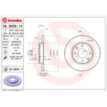 Диск гальмівний BREMBO 08960614