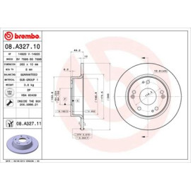 Гальмівний диск задній BREMBO 08a32711