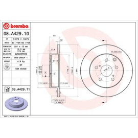 Диск тормозной BREMBO 08a42911