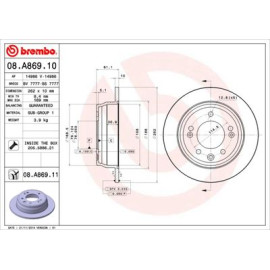 Диск тормозной BREMBO 08a86911