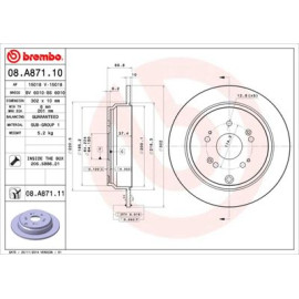 Диск гальмівний BREMBO 08a87111