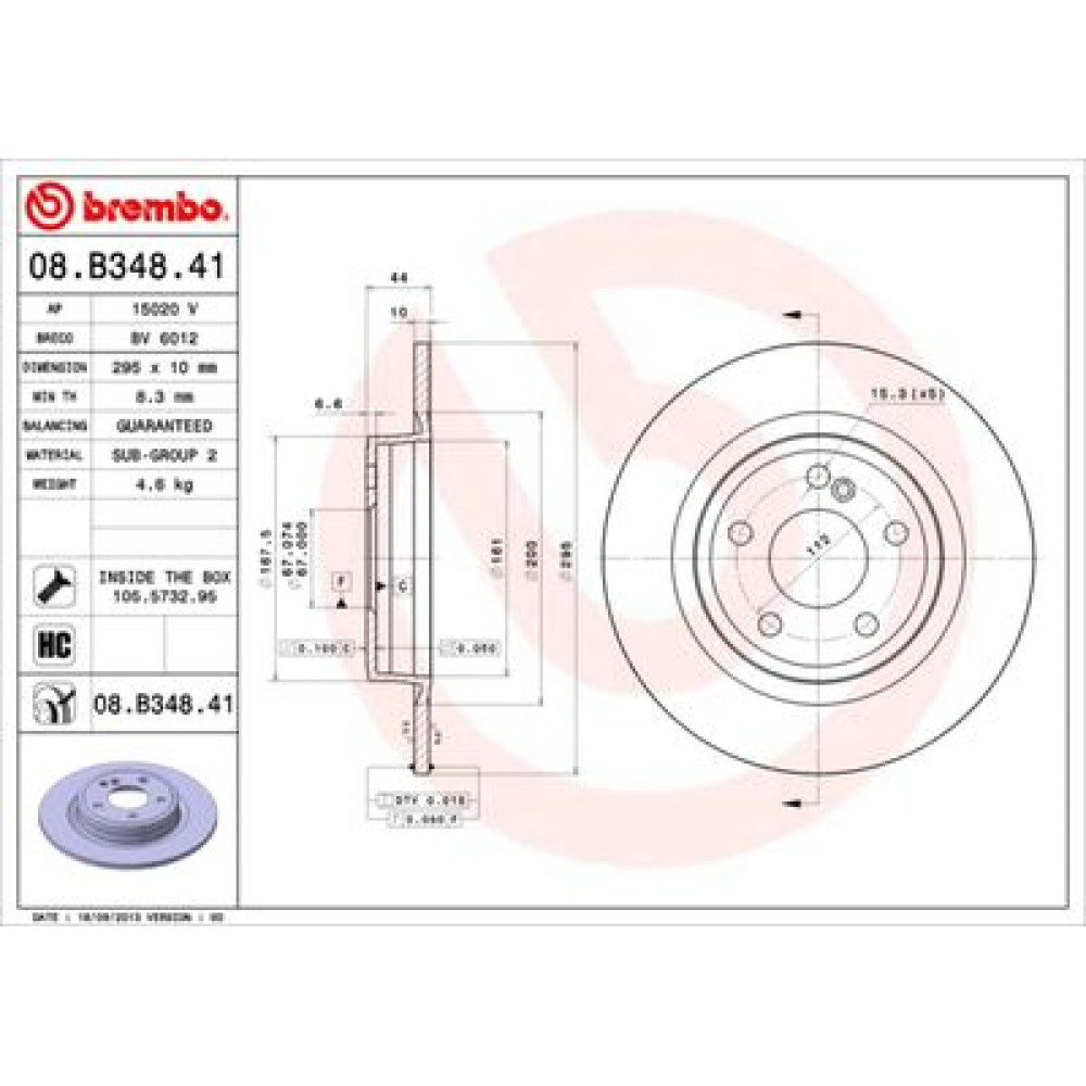 Диск тормозной BREMBO 08b34841