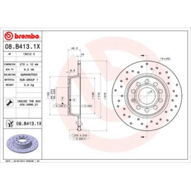 Гальмівний диск задній BREMBO 08b4131x