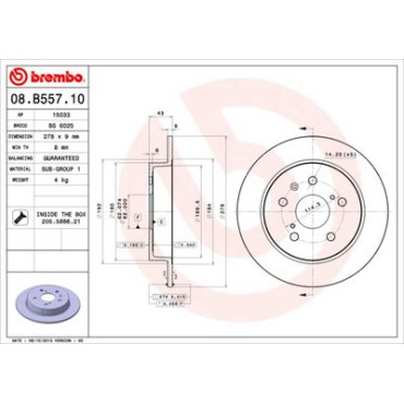 Диск гальмівний BREMBO 08b55710