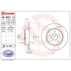 BREMBO 08b60110 Тормозной диск задний BREMBO 08b60110