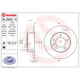 Тормозной диск задний BREMBO 08b82910