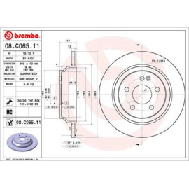 Тормозной диск задний BREMBO 08c06511