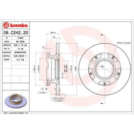 Диск гальмівний BREMBO 08c24220