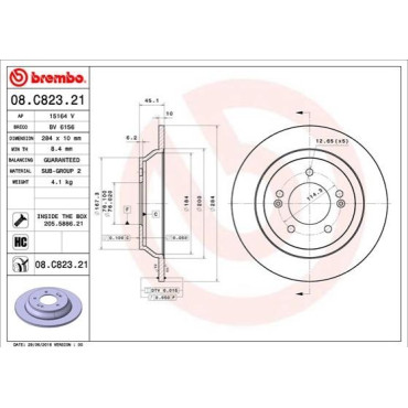 Диск гальмівний BREMBO 08c82321