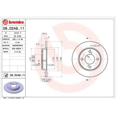 Диск гальмівний BREMBO 08d24811