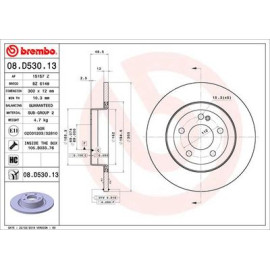 Тормозной диск задний BREMBO 08d53013