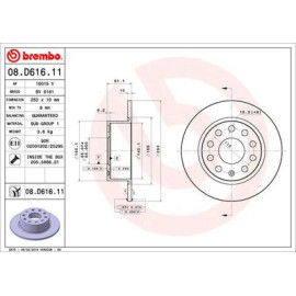 Гальмівний диск BREMBO 08d61611
