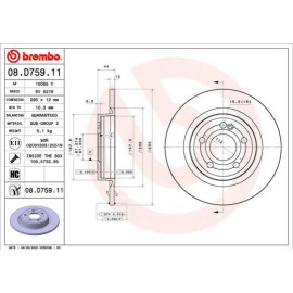 Гальмівний диск BREMBO 08d75911