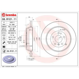 BREMBO 08r10111 Тормозной диск задний BREMBO 08r10111