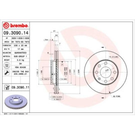 Диск гальмівний BREMBO 09309011