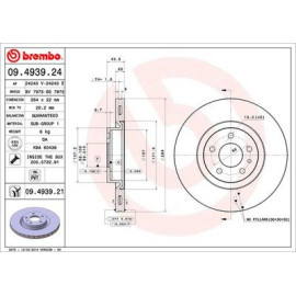 Тормозной диск передний BREMBO 09493924