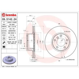 Гальмівний диск BREMBO 09514224