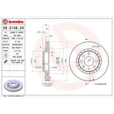 Диск гальмівний BREMBO 09514824