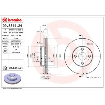 Диск тормозной BREMBO 09584424