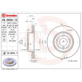 Диск тормозной BREMBO 09683910
