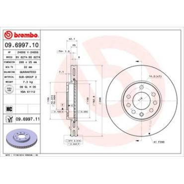 Диск гальмівний BREMBO 09699710