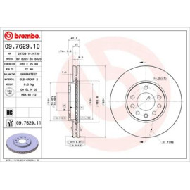 Диск гальмівний BREMBO 09762911
