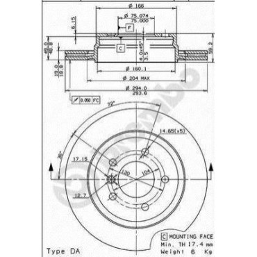 Гальмівний диск передній BREMBO 09772011