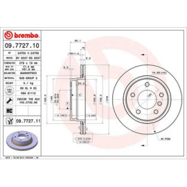 Тормозной диск задний BREMBO 09772711