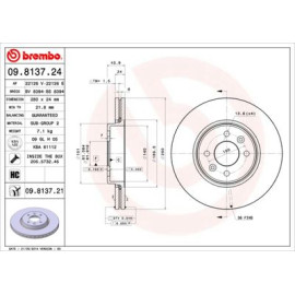 Гальмівний диск передній BREMBO 09813721