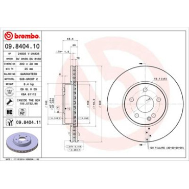 Диск гальмівний BREMBO 09840410