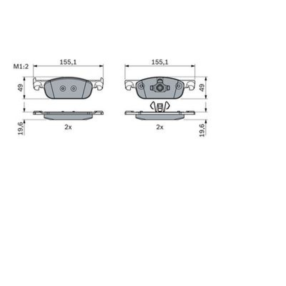 Комплект гальмівних колодок BOSCH 0986424021