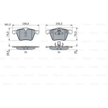 Дискові колодки передні BOSCH 0986424125