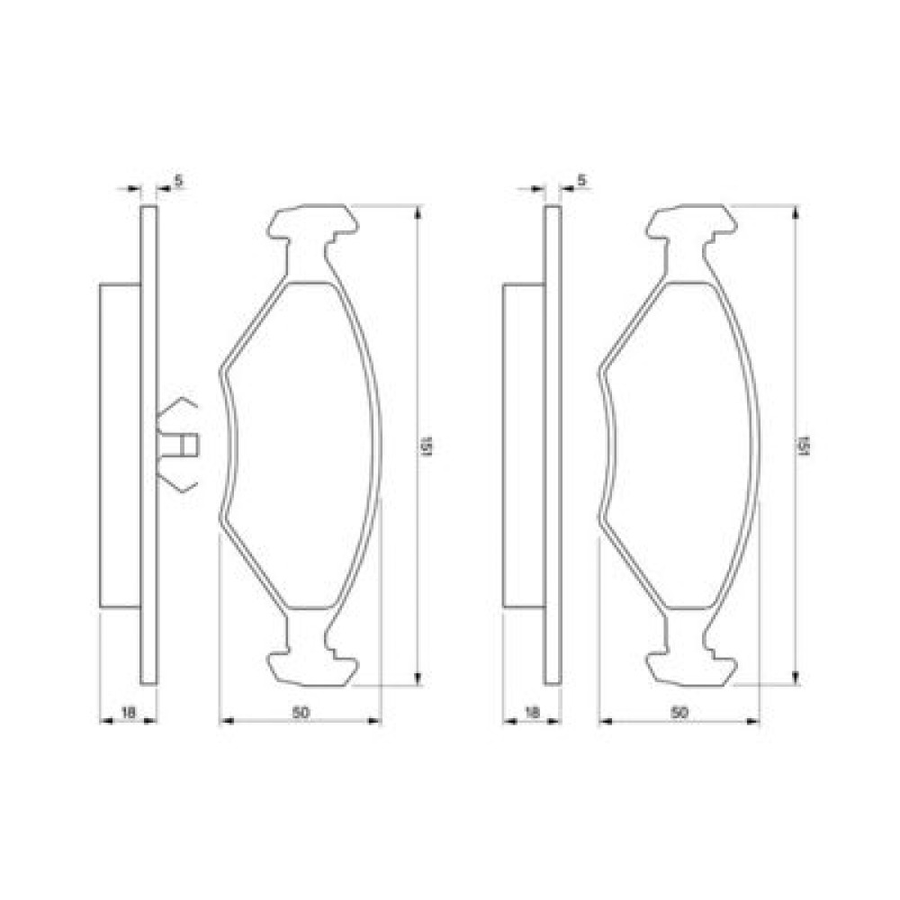 Комплект тормозных колодок из 4 шт. дисков BOSCH 0986424458