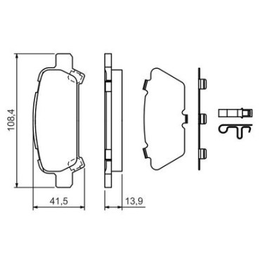 Комплект тормозных колодок из 4 шт. дисков BOSCH 0986424650