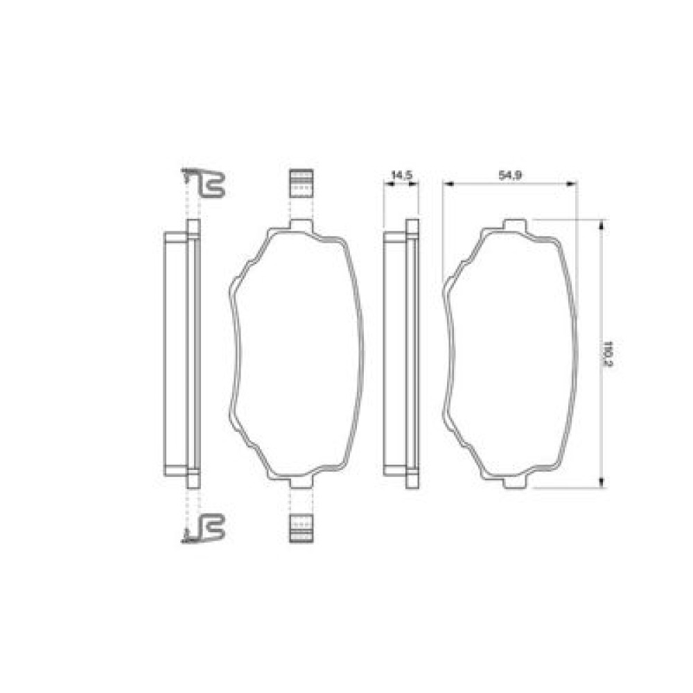 Комплект тормозных колодок BOSCH 0986424669