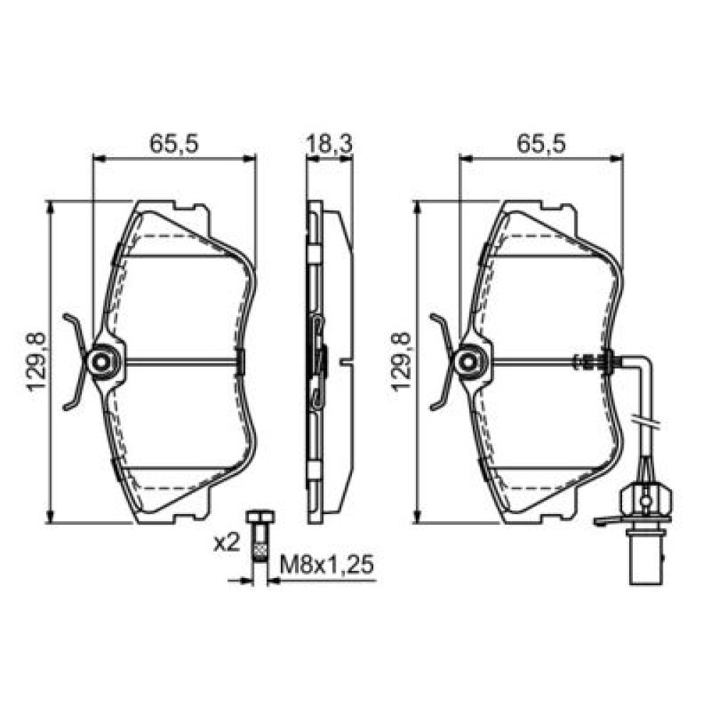 Комплект тормозных колодок BOSCH 0986424672