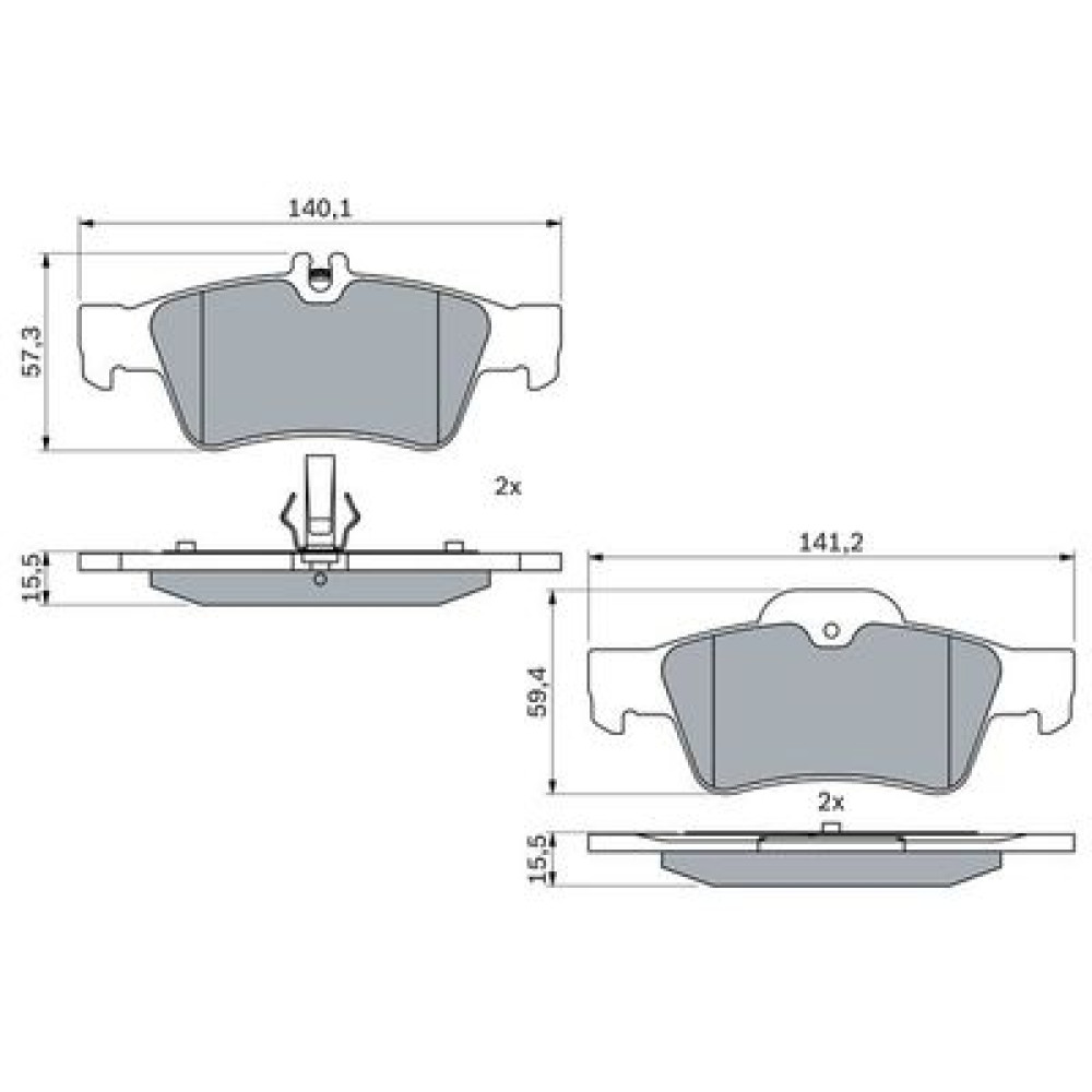 Комплект тормозных колодок BOSCH 0986424699