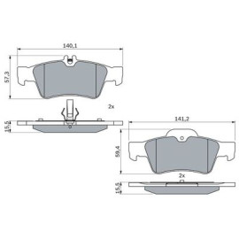 Комплект тормозных колодок BOSCH 0986424699