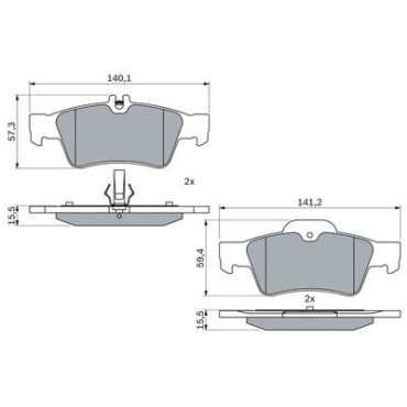 Комплект тормозных колодок BOSCH 0986424699