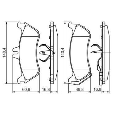 Комплект тормозных колодок BOSCH 0986424708