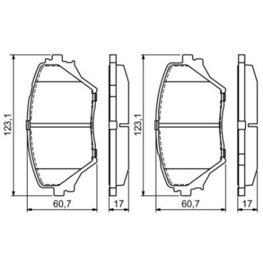 Комплект гальмівних колодок - дискові BOSCH 0986424719