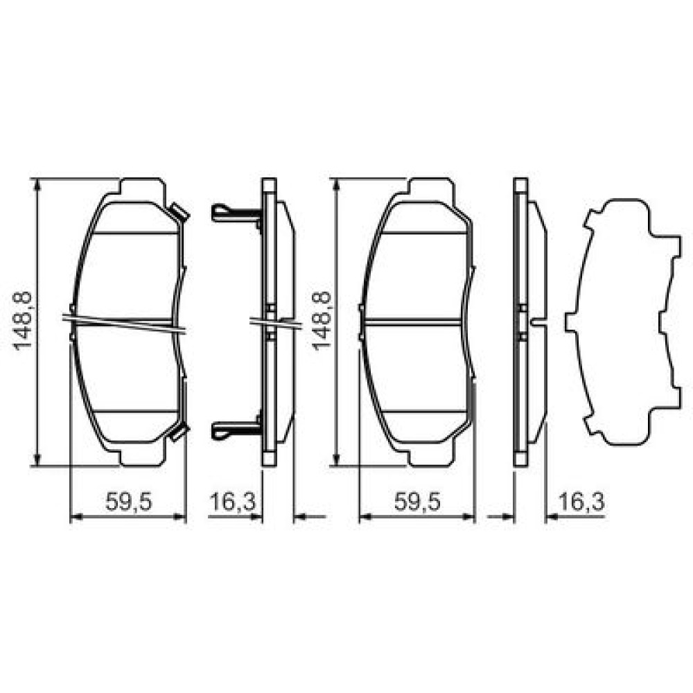 Комплект гальмівних колодок - дискові BOSCH 0986424722