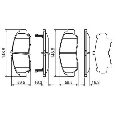 Комплект тормозных колодок BOSCH 0986424722