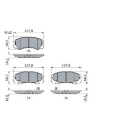 BOSCH 0986424760 Комплект гальмівних колодок з 4 шт. дисків BOSCH 0986424760