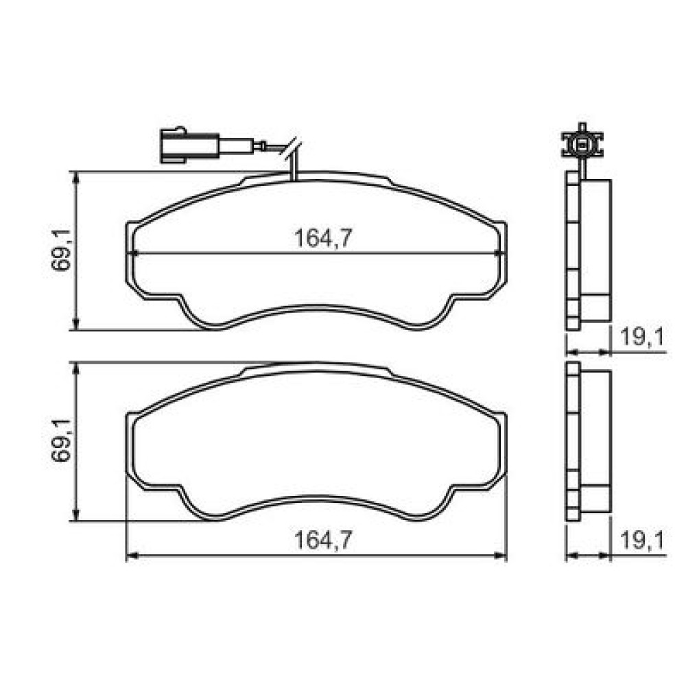Комплект тормозных колодок из 4 шт. дисков BOSCH 0986424769