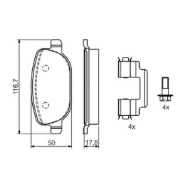 BOSCH 0986424775 Гальмівні колодки BOSCH 0986424775