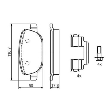 Тормозные колодки BOSCH 0986424775