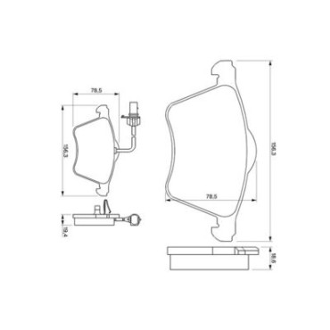 Комплект гальмівних колодок з 4 шт. дисків BOSCH 0986424780